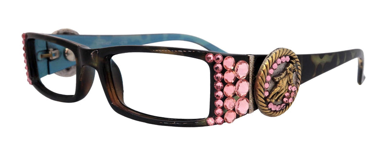 The Medallion, (Bling) Reading Glasses for Women W (Ligth Rose) Genuine European Crystals Western Concho NY Fifth Avenue