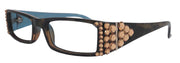 The French, (Bling) (Fleur De Lis) Reading Glasses W Light Colorado Genuine European Crystals (Turquoise Tortoiseshell) NY Fifth Avenue