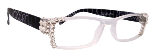 Xena, (Bling) Women Reading Glasses W (Clear AB) Genuine European Crystals (Frosted Clear, Black ) NY Fifth Avenue