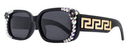 Midnight Bloom, Polarized Premium Fashion sunglasses with Genuine European Crystals