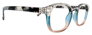 Havana, BLING (Blue Light Glasses) Reading, High End Readers, Clear n AB (Sky Blue, Peach, Grey) (Square) (Computer Glasses) NY Fifth Avenue