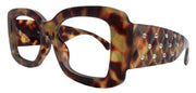 Valeriana, Tortoiseshell Oversized Reading Glasses for Women, Big Square High-End Magnifying Readers, by NY Fifth Avenue