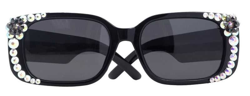 Midnight Bloom, Polarized Premium Fashion sunglasses with Genuine European Crystals