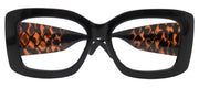 Valeriana, Black w Brown Oversized Reading Glasses for Women, Big Square High-End Magnifying Readers, by NY Fifth Avenue
