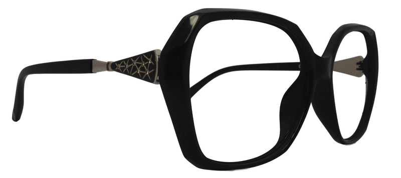 Elenya, Black Oversized Reading Glasses for Women, Big Square High-End Magnifying Readers, by NY Fifth Avenue