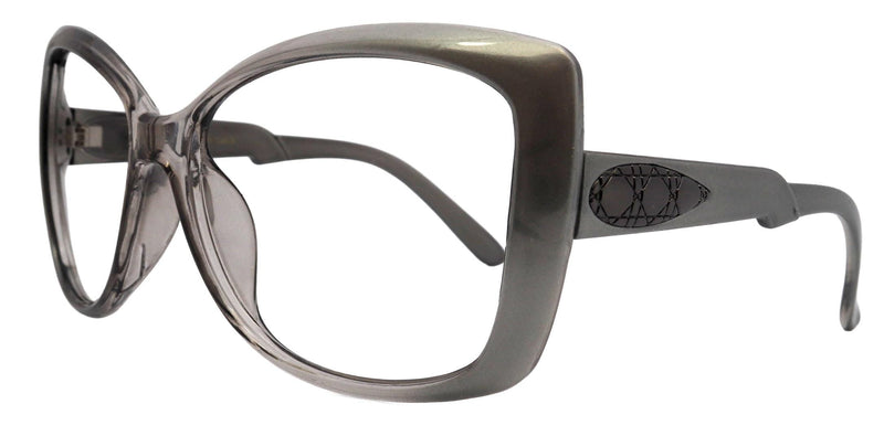 Astoria, Large Oversized Reading Glasses, Silver Women Readers, High End Reading Magnifying eyeglasses, Big Cat Eye optical Frames
