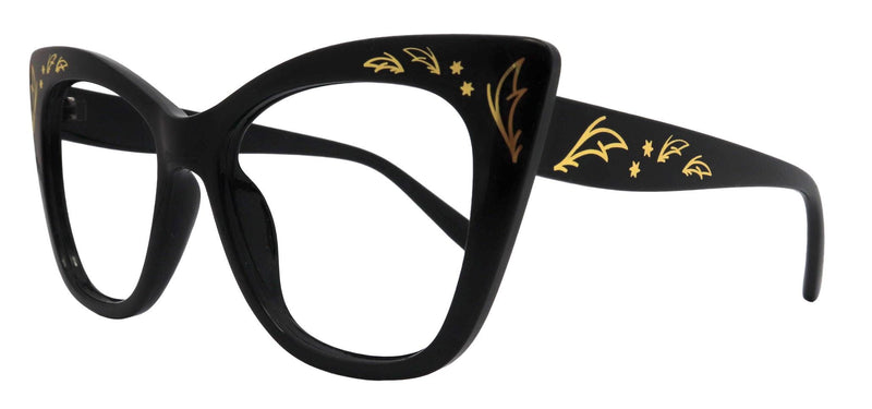 Colette, Large Oversized Reading Glasses, Women Readers, High End Reading Magnifying Eyeglasses, Big Cat Eye optical Frames with Gold