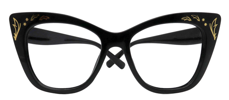 Colette, Large Oversized Reading Glasses, Women Readers, High End Reading Magnifying Eyeglasses, Big Cat Eye optical Frames with Gold