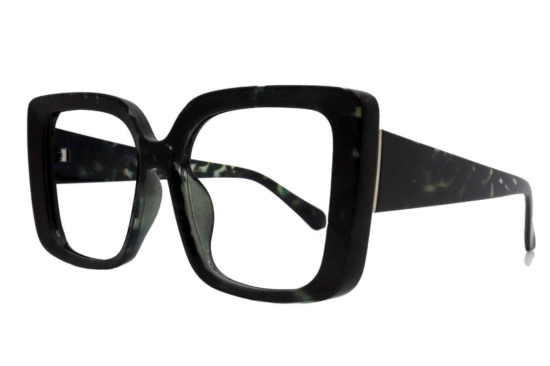 Rosemont, Oversized Reading Glasses for Women, Large Square Camo Green Frame, Fashion Readers, NY Fifth Avenue