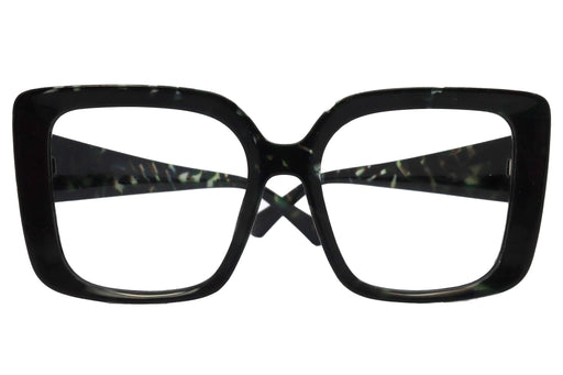 Rosemont, Oversized Reading Glasses for Women, Large Square Camo Green Frame, Fashion Readers, NY Fifth Avenue