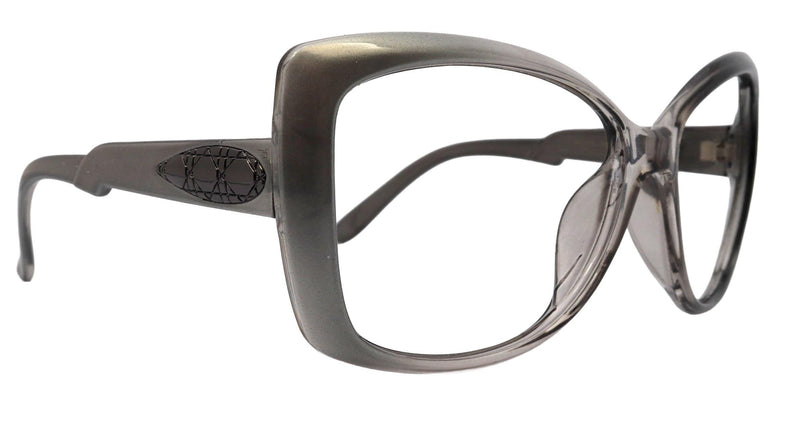 Astoria, Large Oversized Reading Glasses, Silver Women Readers, High End Reading Magnifying eyeglasses, Big Cat Eye optical Frames