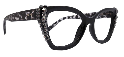 Rhodes, Bling Reading Glasses (1.25 to 3.00) Cat Eye Tortoise Black with Hematite Austrian Crystals NY Fifth Avenue