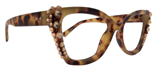 Rhodes, Bling Reading Glasses (1.25 to 3.00) Cat Eye Tortoise Brown with Light Colorado Austrian Crystals NY Fifth Avenue