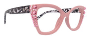 Rhodes, Bling Line Bifocal Reading Glasses (1.25 to 3.50) Cat Eye Tortoise Pink with Light Rose and AB Austrian Crystals NY Fifth Avenue