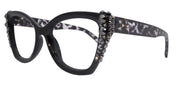 Rhodes, Bling Reading Glasses (1.25 to 3.00) Cat Eye Tortoise Black with Hematite Austrian Crystals NY Fifth Avenue