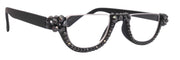 Half Moon, (Bling) Woman Reading Glasses Adorned W (Hematite) Genuine European Crystals Reader +1.25 +1.50... +4 Frame, NY Fifth Avenue.