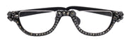 Half Moon, (Bling) Woman Reading Glasses Adorned W (Hematite) Genuine European Crystals Reader +1.25 +1.50... +4 Frame, NY Fifth Avenue.