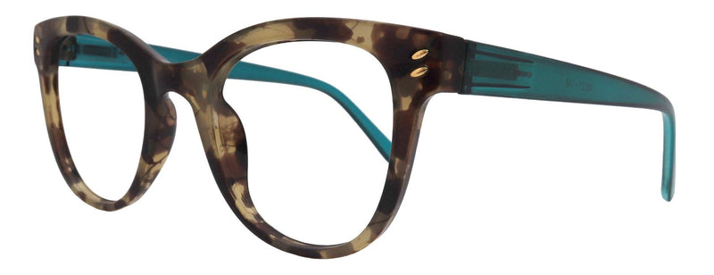 Curva, Premium Reading Glasses High End Readers +1.25 .. +4.00 (Green, Grey Tortoiseshell) Round Optical Frames. NY Fifth Avenue.