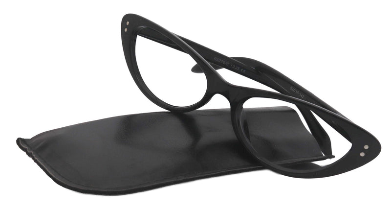 Savage, (Premium) Reading Glasses, Magnifying Eyeglass, CatEye (Black) Cheetah Color temples. NY Fifth Avenue