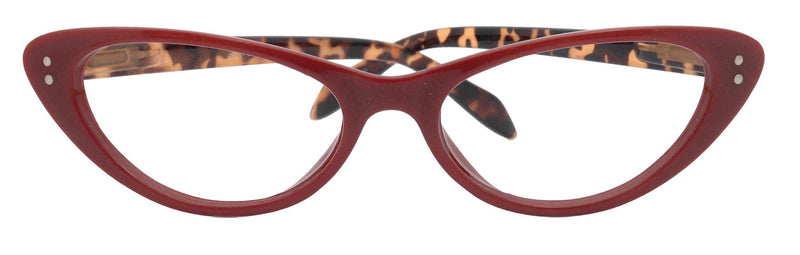 Savage, (Premium) Reading Glasses, Magnifying Eyeglass, CatEye, Red, and temples. NY Fifth Avenue