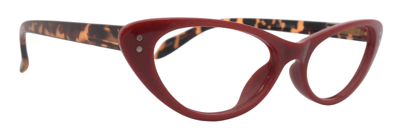 Savage, (Premium) Reading Glasses, Magnifying Eyeglass, CatEye, Red, and temples. NY Fifth Avenue