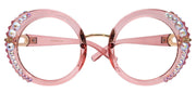 Kennedy Reading Glasses with Rose and AB European crystals, ROUND, Inspired by NY Fifth Avenue