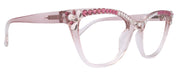 Vivienne, Bling Reading Glasses, Handmade with Rose and Clear Genuine European Crystals, transparent Frame. NY Fifth Avenue