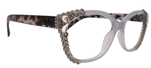 Savannah, (Bling) Women Reading Glasses W (2X line) (Black Diamond, Pearl Teardrop) Genuine European Crystals. NY Fifth Avenue