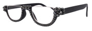 Half Moon, (Bling) Woman Reading Glasses Adorned W (Hematite) Genuine European Crystals Reader +1.25 +1.50... +4 Frame, NY Fifth Avenue.