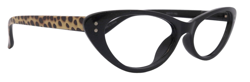 Savage, (Premium) Reading Glasses, Magnifying Eyeglass, CatEye (Black) Cheetah Color temples. NY Fifth Avenue