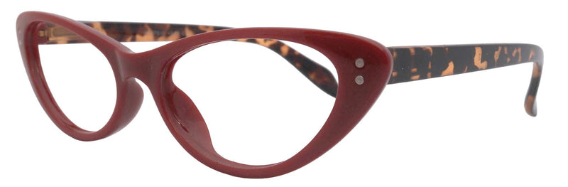 Savage, (Premium) Reading Glasses, Magnifying Eyeglass, CatEye, Red, and temples. NY Fifth Avenue