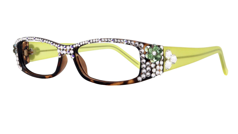All Favorite, (Bling) Reading Glasses Women Adorned W European Crystals (Tortoise Brown), NY Fifth Avenue.