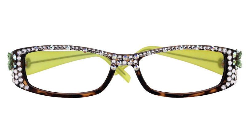 All Favorite, (Bling) Reading Glasses Women Adorned W European Crystals (Tortoise Brown), NY Fifth Avenue.