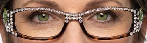 All Favorite, (Bling) Reading Glasses Women Adorned W European Crystals (Tortoise Brown), NY Fifth Avenue.