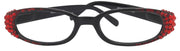 Isabella, (Bling) Reading Glasses Women W (Red) Genuine European Crystals (Red Floral Print) NY Fifth Avenue (Wide Frame)