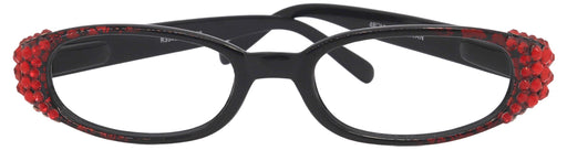 Isabella, (Bling) Reading Glasses Women W (Red) Genuine European Crystals (Red Floral Print) NY Fifth Avenue (Wide Frame)