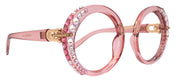 Kennedy Reading Glasses with Rose and AB European crystals, ROUND, Inspired by NY Fifth Avenue