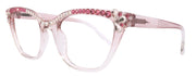 Vivienne, Bling Reading Glasses, Handmade with Rose and Clear Genuine European Crystals, transparent Frame. NY Fifth Avenue
