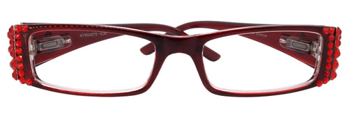 The French, (Bling) (Fleur De Lis) Women Reading Glasses W (L. Siam) European Crystals, Magnifying, Rectangular (Wine Red) NY Fifth Avenue