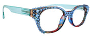 Versailles, (Bling) Reading Glasses 4 women W (Aquamarine) Genuine European Crystals (Blue, Pink) NY Fifth Avenue