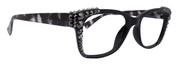 Madison Square, (Bling) Reading Glasses 4 Women W (Hematite) Genuine European Crystals NY Fifth Avenue (Wide frame)