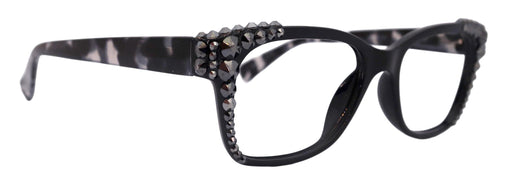 Madison Square, (Bling) Reading Glasses 4 Women W (Hematite) Genuine European Crystals NY Fifth Avenue (Wide frame)
