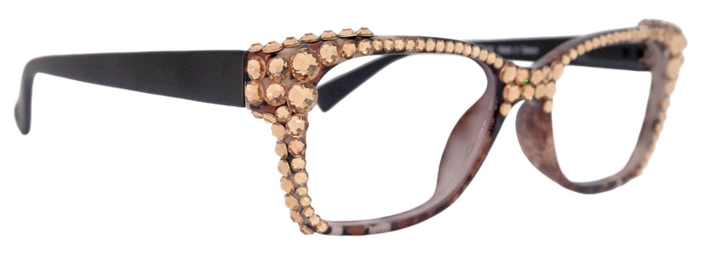 The Bohemian (Bling) Reading Glasses 4 Women W (Light Colorado) Genuine European Crystals NY Fifth Avenue