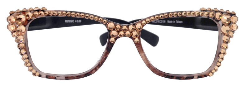 The Bohemian (Bling) Reading Glasses 4 Women W (Light Colorado) Genuine European Crystals NY Fifth Avenue