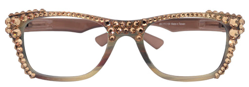 Kelly, (Bling) Women Reading Glasses W (Full Top) (Light Colorado)Genuine European Crystals. Square, NY Fifth Avenue.