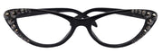 Savage, (Bling) Cat Eyes, Women Reading Glasses W (Hematite) Genuine European Crystals, Cat eye Frame, NY Fifth Avenue.