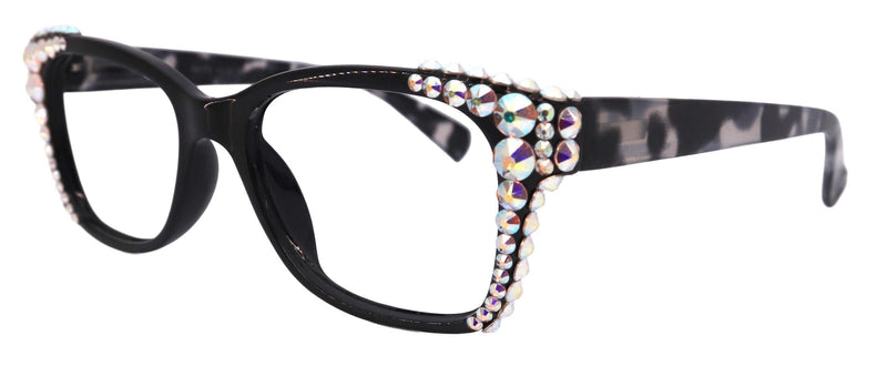 Madison Square, (Bling) Reading Glasses 4 Women W (AB) Genuine European Crystals NY Fifth Avenue (Wide frame)
