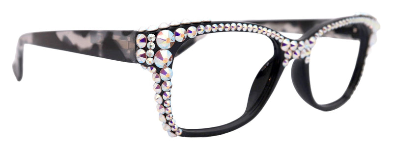 Madison Square, (Bling) Reading Glasses 4 Women W (AB) Genuine European Crystals NY Fifth Avenue (Wide frame)