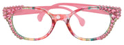 Versailles, (Bling) Reading Glasses 4 women W (Rose) Genuine European Crystals (Pink) NY Fifth Avenue