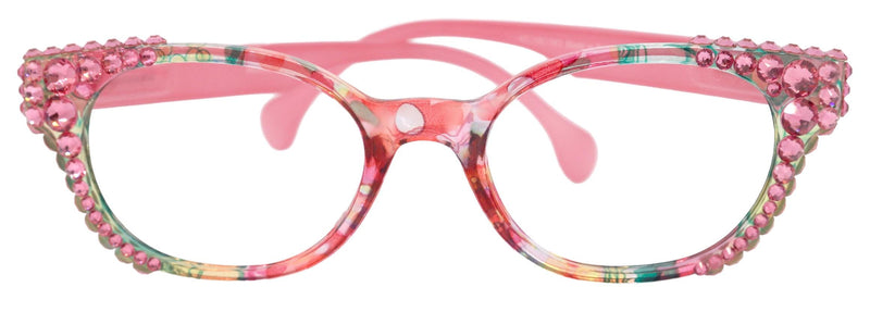 Versailles, (Bling) Reading Glasses 4 women W (Rose) Genuine European Crystals (Pink) NY Fifth Avenue